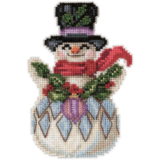Mill Hill Counted Cross Stitch Kit | Jim Shore Snowman With Holly