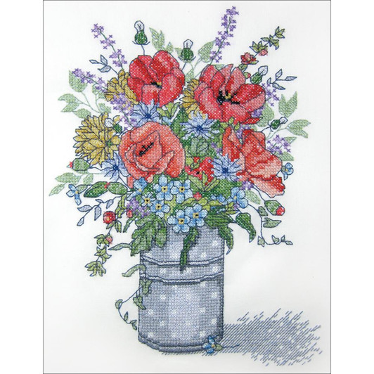 Janlynn Poppies Stamped Cross Stitch Kit