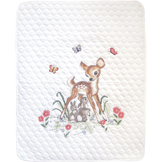 Janlynn Stamped Cross Stitch Kit | Baby Deer Quilt