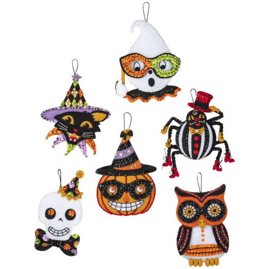 Bucilla Felt Applique Ornaments Kit 6/Pkg | Vintage Halloween