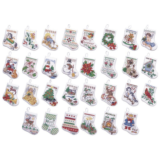Bucilla Counted Cross Stitch Kit | Tiny Stocking Ornaments