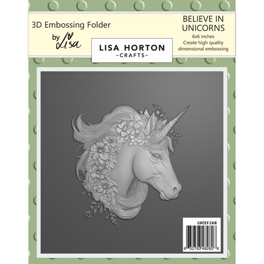 Lisa Horton Crafts Believe in Unicorns 3D Embossing Folder