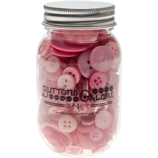 Buttons Galore Button Mason Jar | Pink Grapefruit
