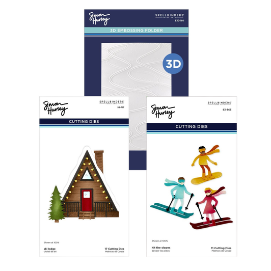 Spellbinders 3D Embossing Folder Die Bundle | Ski-Son's Greetings