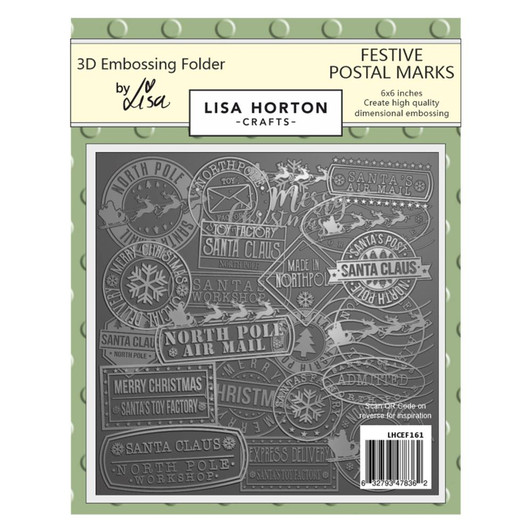 Lisa Horton Crafts Festive Postal Marks 3D Embossing Folder
