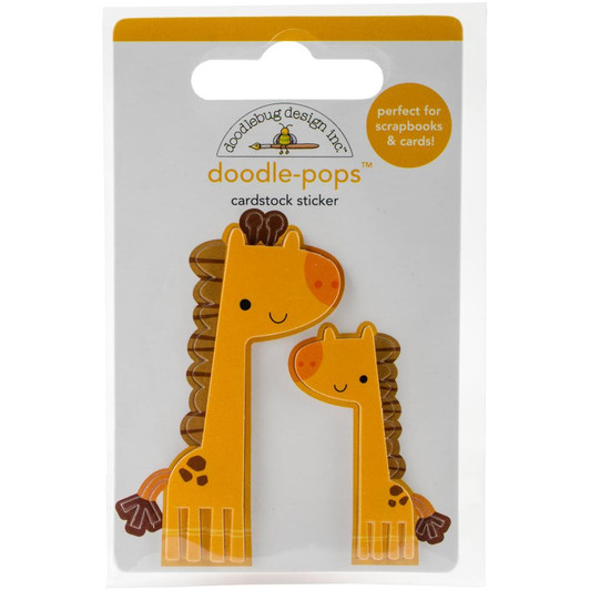 Doodlebug Doodle-Pops 3D Sticker | At The Zoo Jenny & Jojo Giraffe
