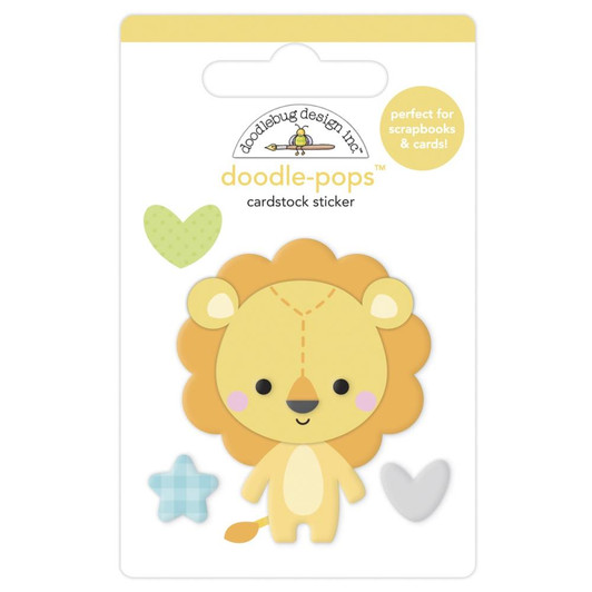 Doodlebug Doodle-Pops 3D Sticker | Lovable Lion, Special Delivery