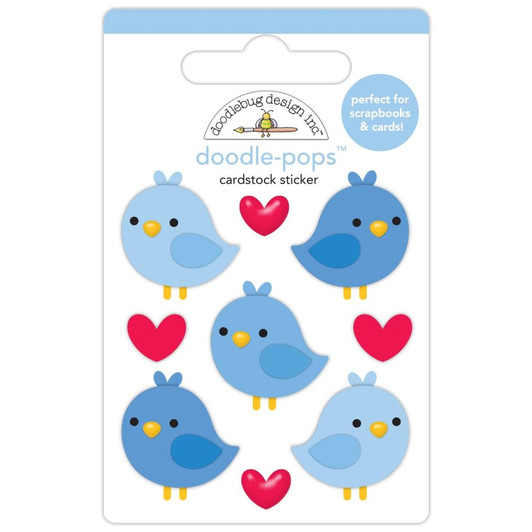 Doodlebug Doodle-Pops 3D Sticker | Blue Birds, Hometown USA