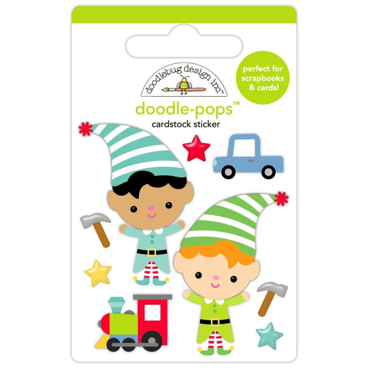 Doodlebug Doodle-Pops 3D Sticker | Santa's Elves