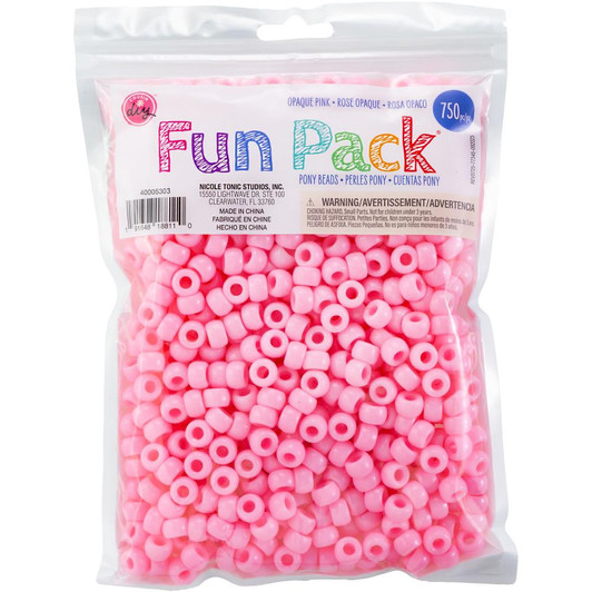 CousinDIY Pony Beads 750/Pkg | Pink
