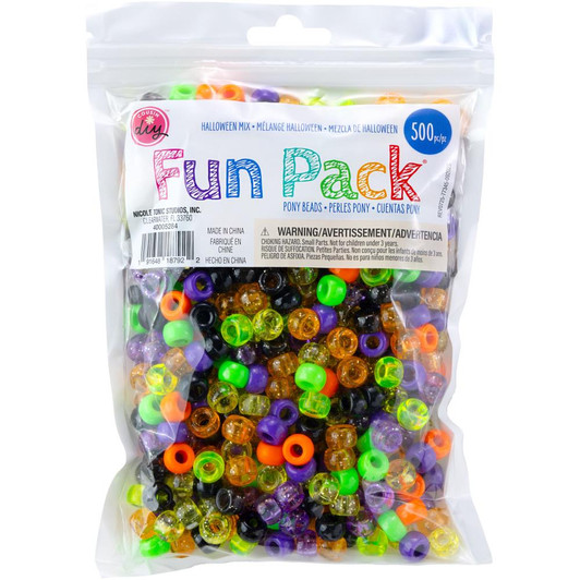 CousinDIY Halloween Mix Pony Beads 500/Pkg