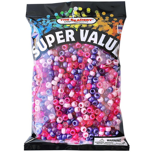 The Beadery Super Value Pony Beads 1/2lb | Cotton Candy
