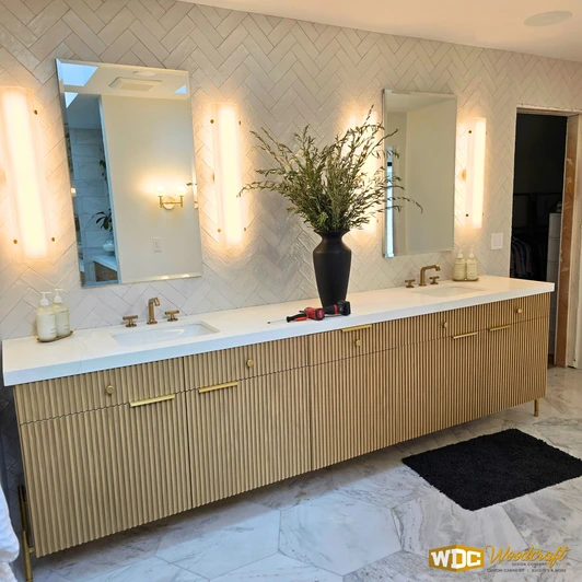 Bathroom Remodel – Contemporary White Oak Tambour Design