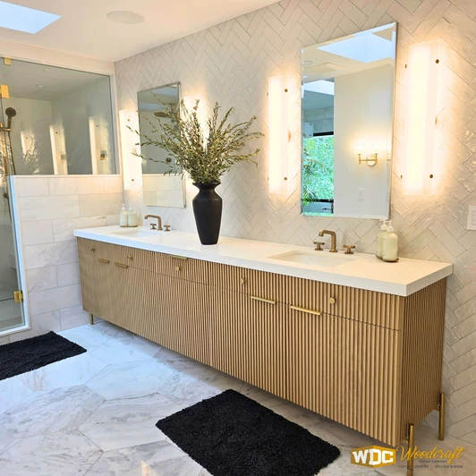 Bathroom Remodel – Contemporary White Oak Tambour Design