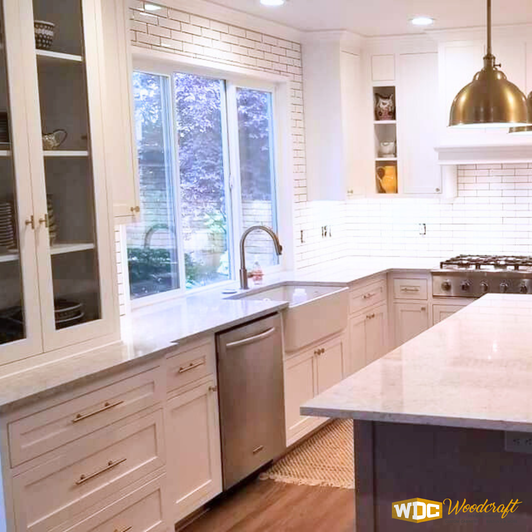 White Shaker Kitchen with Quartz Countertops - Custom Kitchen Remodel