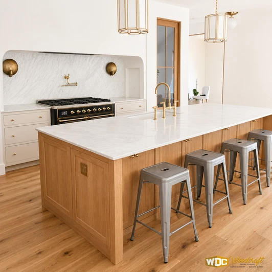Kitchen Remodel - Inset Cabinets with Marble Countertops