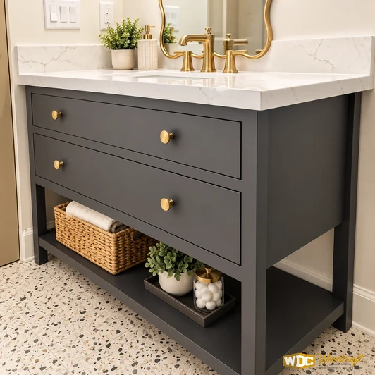 Bathroom Vanity - Painted with Open Storage