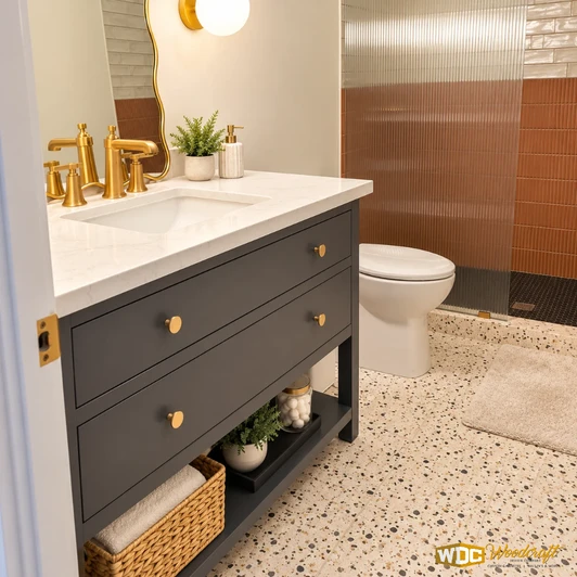 Bathroom Vanity - Painted with Open Storage