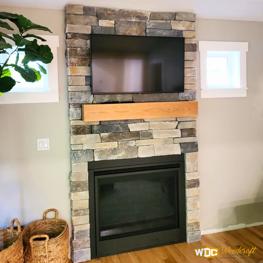 Custom Wooden Mantel & Beam – Handcrafted Rustic Fireplace Mantel