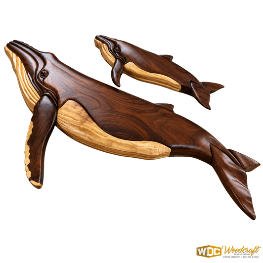 Intarsia Whale Wall Art