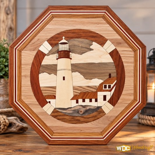 Intarsia Lighthouse Wall Art