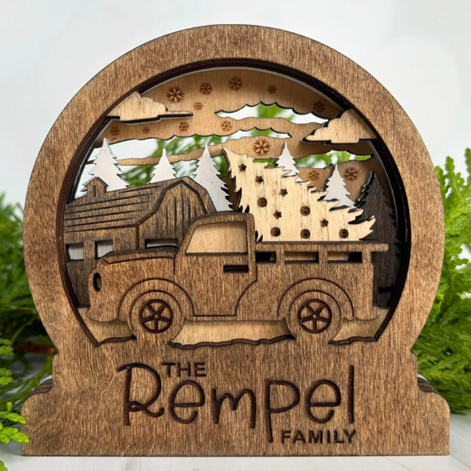 Christmas Snow Globe Decoration | Vintage Truck Christmas Snow Globe Decoration | Vintage Truck