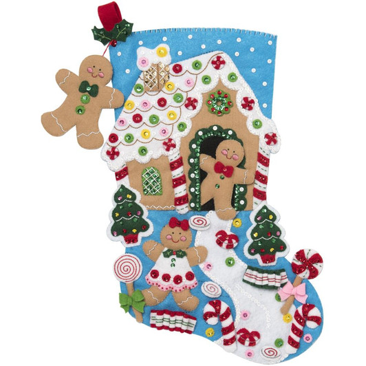Bucilla Gingerbread Dreams Felt Applique Stocking Kit
