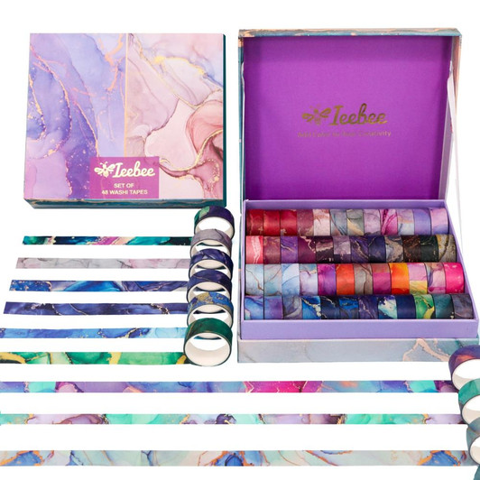 Ieebee Washi Tape Set 48/Rolls | Ethereal Gilded