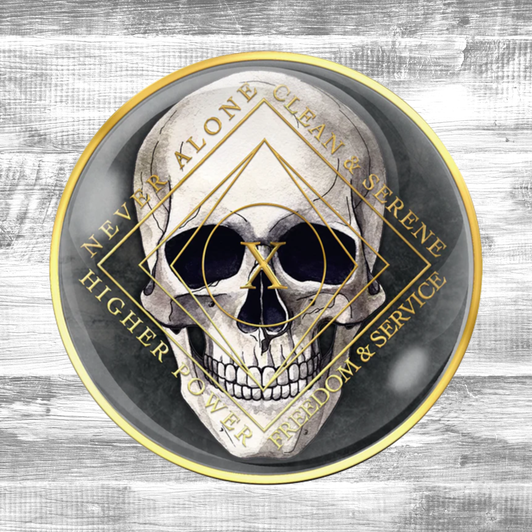 Narcotics Anonymous Clean Time Skull Anniversary Coin