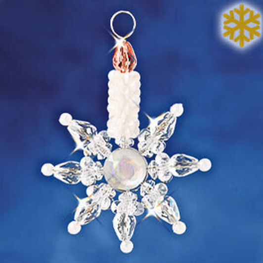 The Beadery Holiday Beaded Ornament Kit | Snowflake Candle