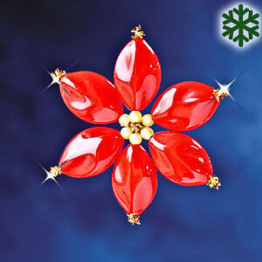 The Beadery Holiday Beaded Ornament Kit | Red Poinsettia