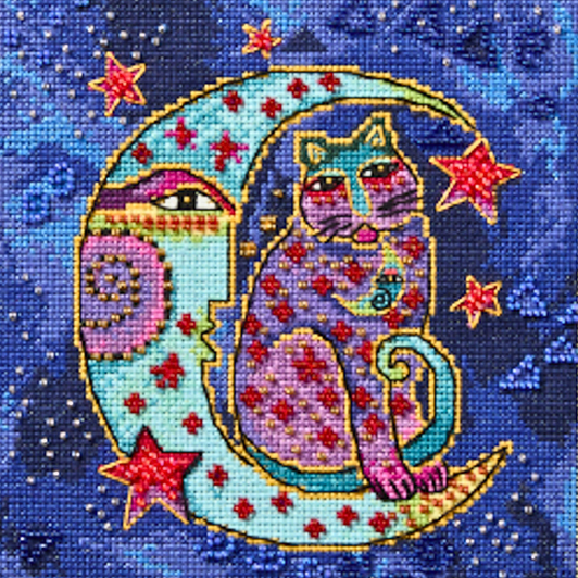 Mill Hill/Laurel Burch Counted Cross Stitch Kit | Moonside Cat