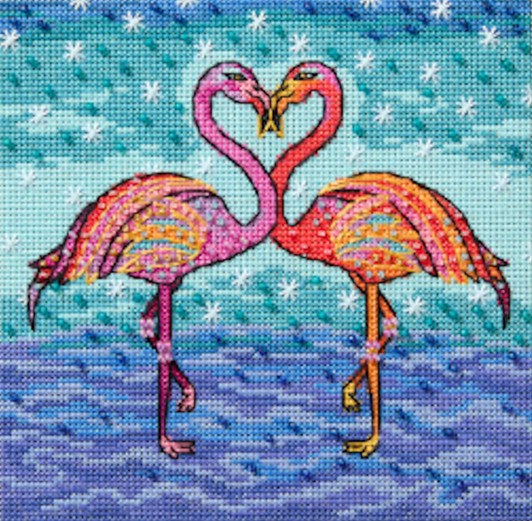 Mill Hill/Laurel Burch Counted Cross Stitch Kit | Flowering Flamingos