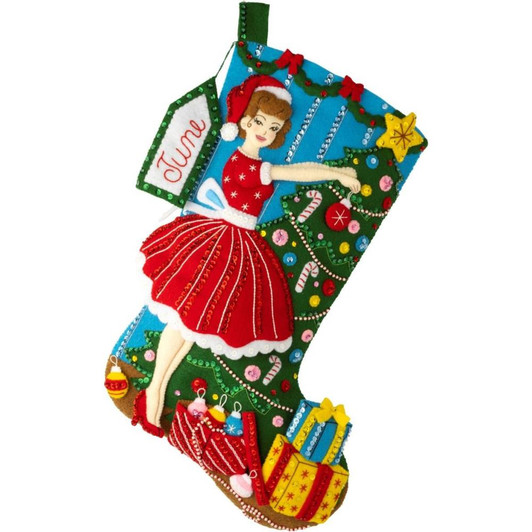 Bucilla Vintage Christmas Felt Applique Stocking Kit
