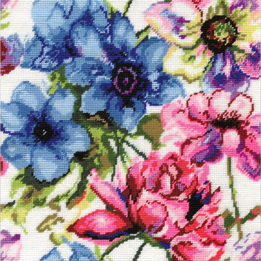 Design Works Watercolor Floral Needlepoint Kit