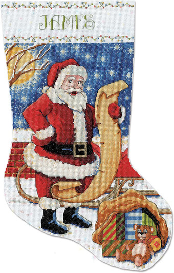 Design Works Santa's List Counted Cross Stitch Stocking Kit