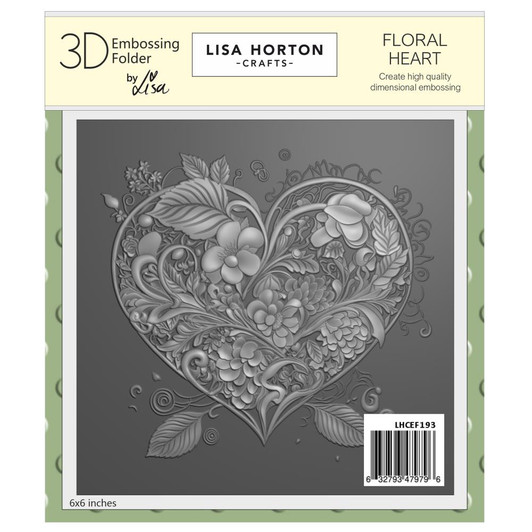 Lisa Horton Crafts Floral Heart 3D Embossing Folder