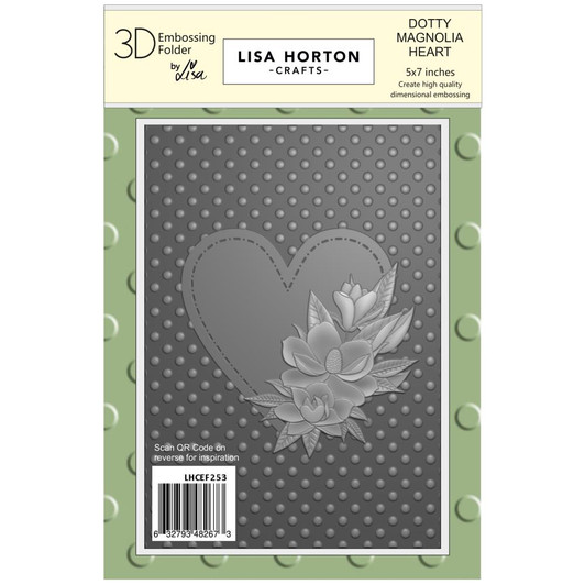 Lisa Horton Crafts 3D Embossing Folder | Dotty Magnolia Heart