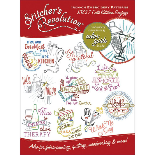 Colonial Patterns Iron-On Embroidery Patterns | Cute Kitchen Sayings