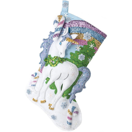 Bucilla Felt Applique Stocking Kit | Santa's Unicorn