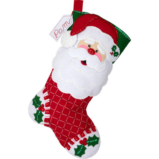 Bucilla Felt Applique Stocking Kit | Holiday Cheer Santa