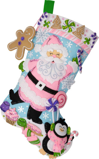 Bucilla Lollipop Santa Felt Applique Stocking Kit