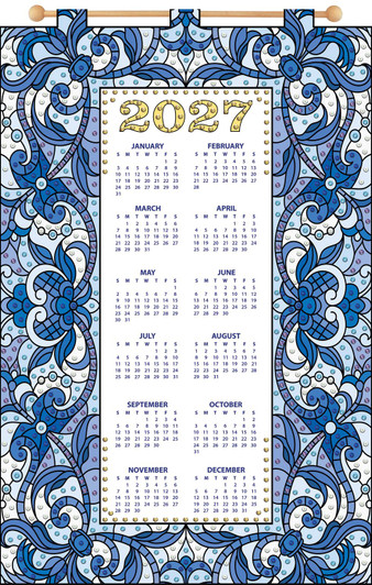 Design Works 2027 Calendar Sequin Felt Kit | Blue Border