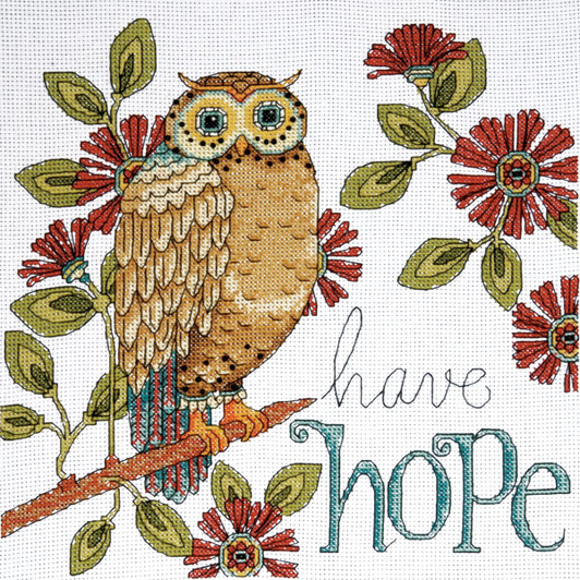 Design Works Hope Owl Counted Cross Stitch Kit