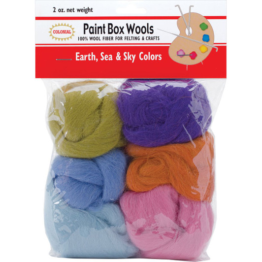 Colonial Paint Box Wools .33oz 6/Pkg | Earth, Sea & Sky Colors