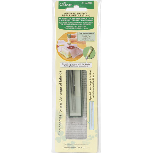 Clover Felting Needle Tool Refill Fine Weight 5/Pkg