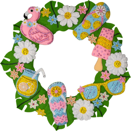 Bucilla Felt Applique Wall Wreath Kit | Summer