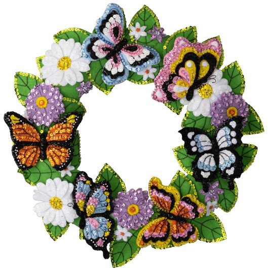 Bucilla Butterfly Bliss Felt Applique Wall Wreath Kit