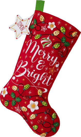 Bucilla Merry And Bright Felt Applique Stocking Kit
