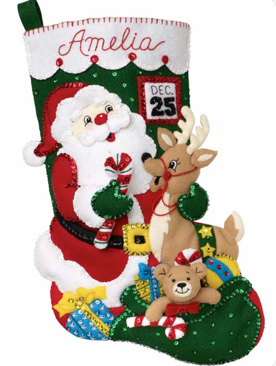 Bucilla Santa And Friends Felt Applique Stocking Kit